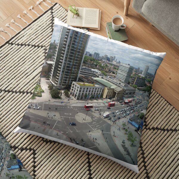 Roundabouts in London for free flow of traffic Floor Pillow