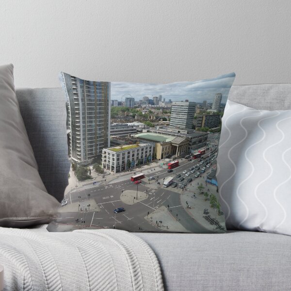 Roundabouts in London for free flow of traffic Throw Pillow