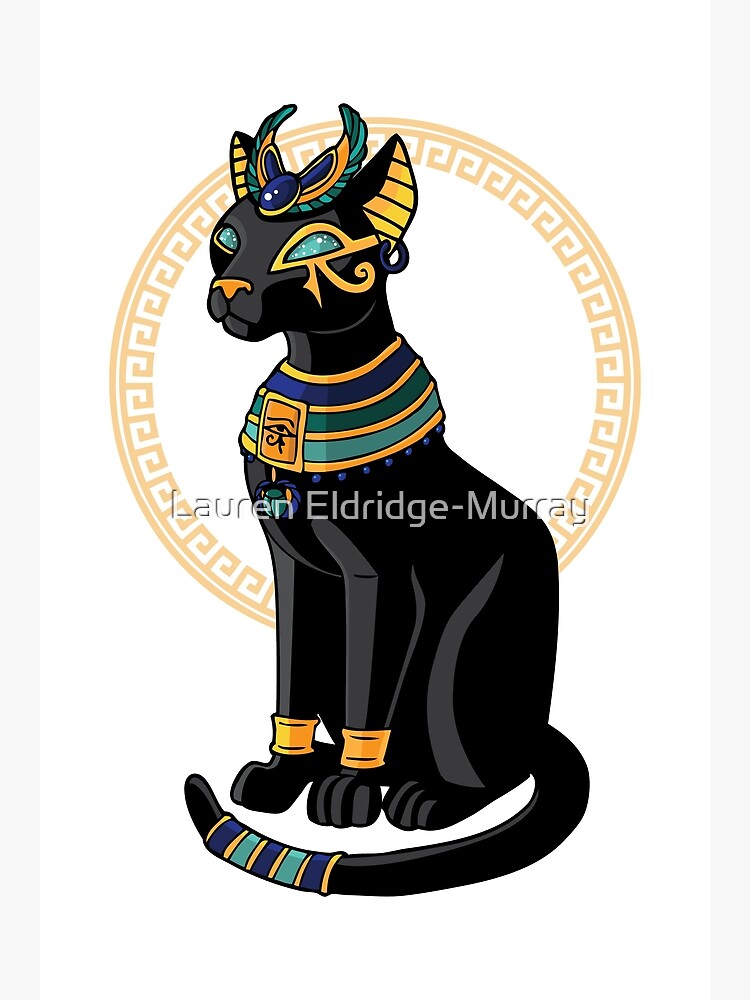 Aziza Egyptian Cat Greeting Card By Retrocharm Redbubble