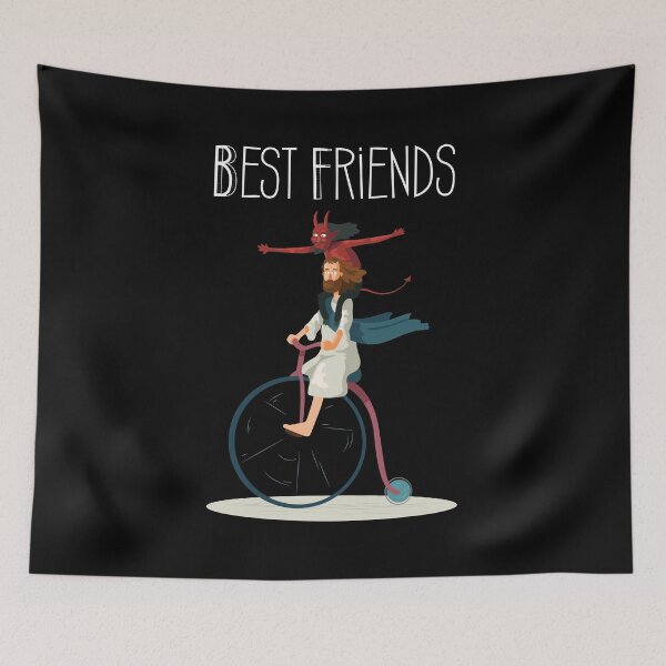 Item preview, Jesus and Satan bike humor. designed and sold by emphatic.