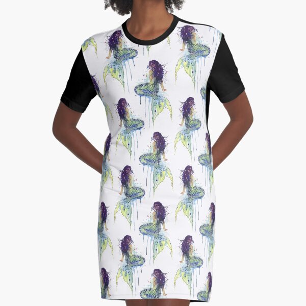 Mermaid Graphic T-Shirt Dress