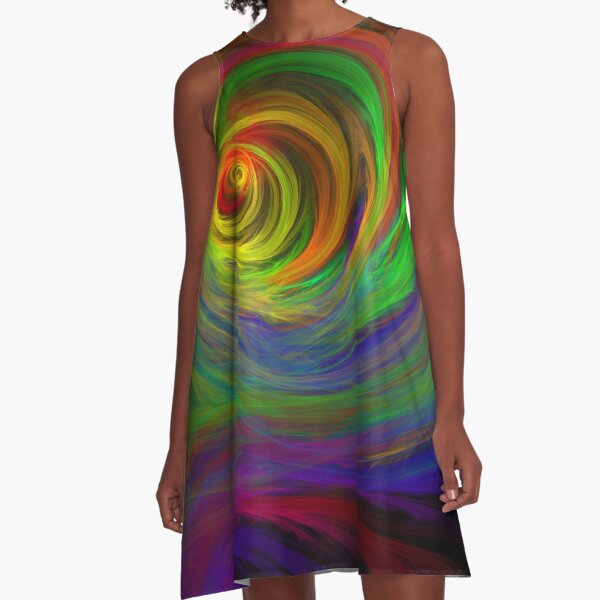 Madman's Sunrise - Apophysis Fractal Flame A-Line Dress