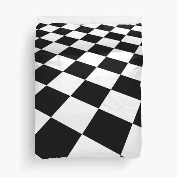 Perspective Background Black and White check. Checkered. Chequered, Checker. Duvet Cover