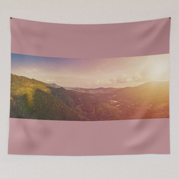 Item preview, Aerial view of scenic sunset over jungle mountains at Ko Samui island designed and sold by Lukasz Szczepanski.