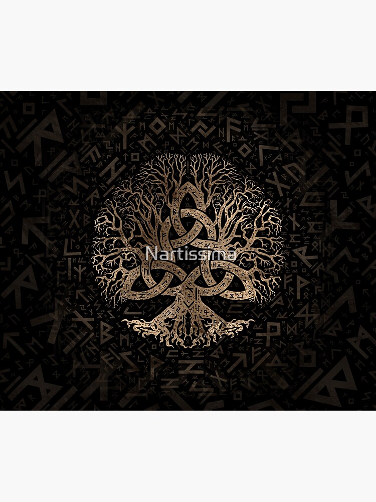 Tree of life with Triquetra on Futhark pattern by Nartissima