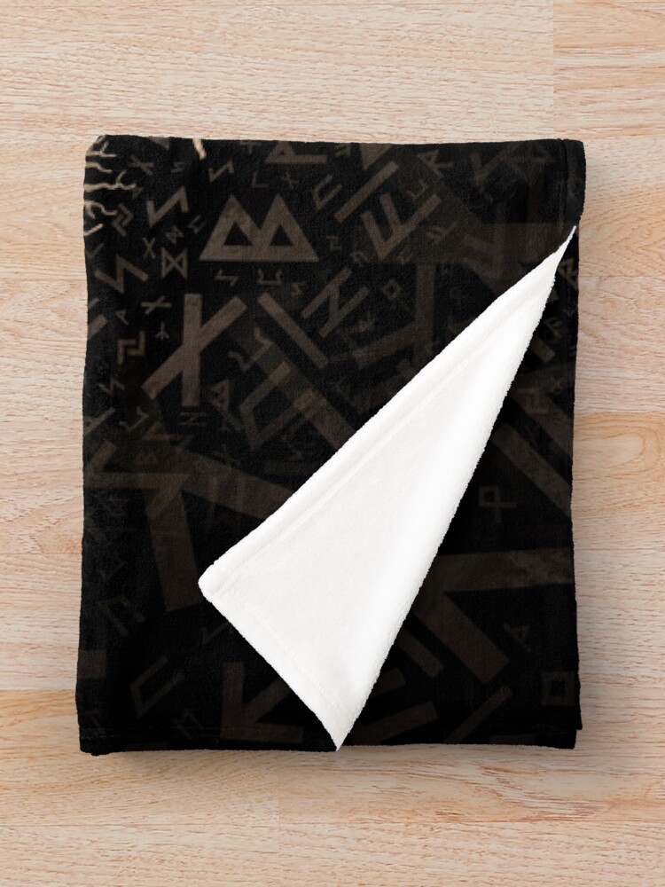 Alternate view of Tree of life with Triquetra on Futhark pattern Throw Blanket