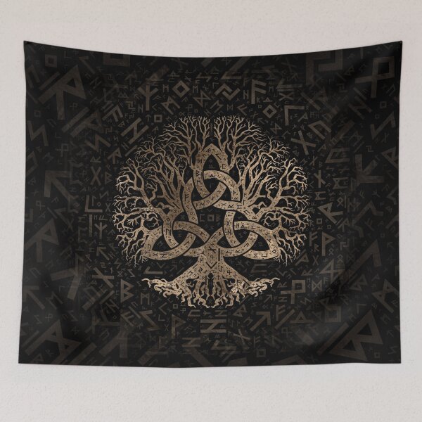 Item preview, Tree of life with Triquetra on Futhark pattern designed and sold by Nartissima.