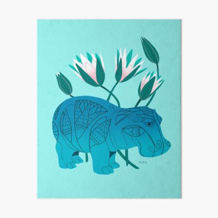Vista previa del artículo con la obra «Hipopótamo de loza - Artefactos florales», diseñado y vendido por flaroh.