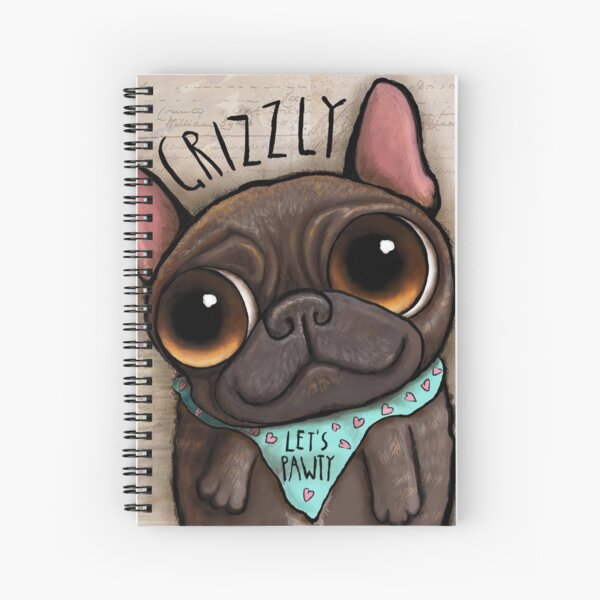 My friend Grizzly French bulldog Spiral Notebook
