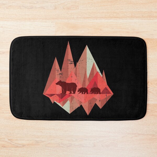 Item preview, Geometric mountains | Nature bear forest wilderness animals designed and sold by anziehend.