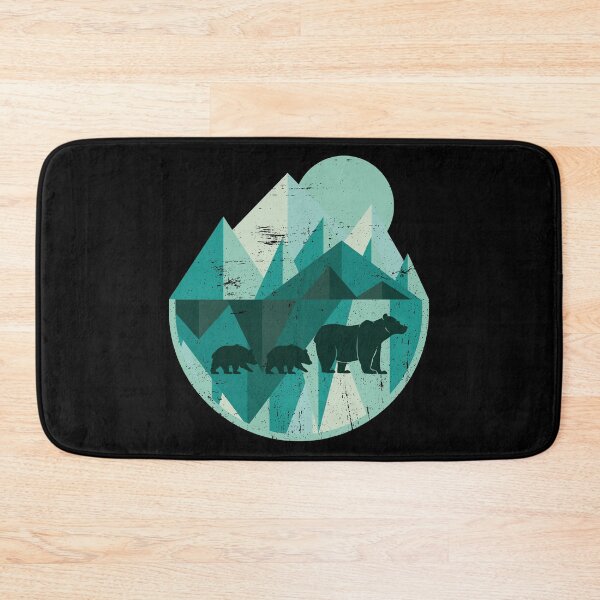 Item preview, Geometric mountains | Nature bear forest wilderness animals designed and sold by anziehend.
