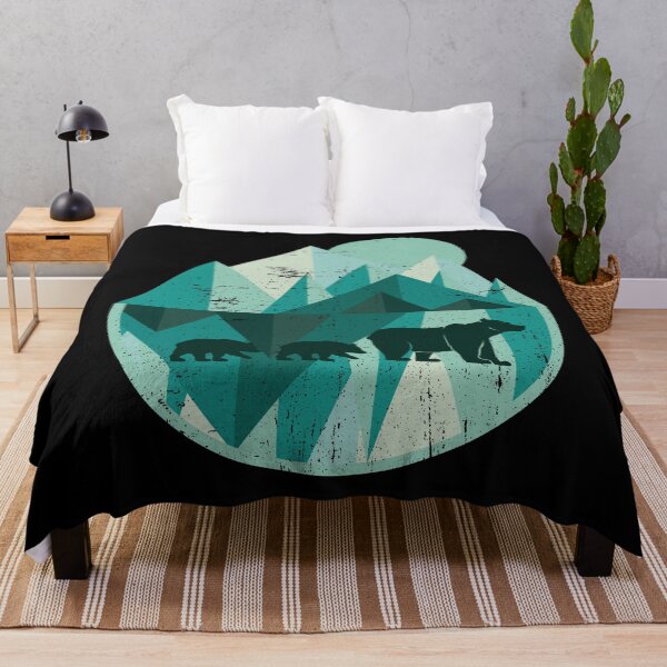 Item preview, Geometric mountains | Nature bear forest wilderness animals designed and sold by anziehend.