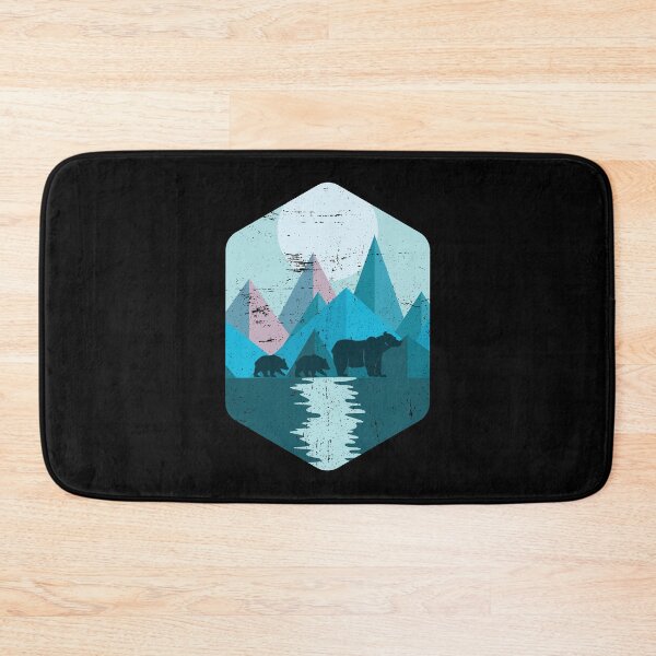 Item preview, Geometric mountains | Nature bear forest wilderness animals designed and sold by anziehend.