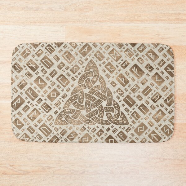 Item preview, Triquetra and Futhark Runic Alphabet Pastel Gold designed and sold by Nartissima.