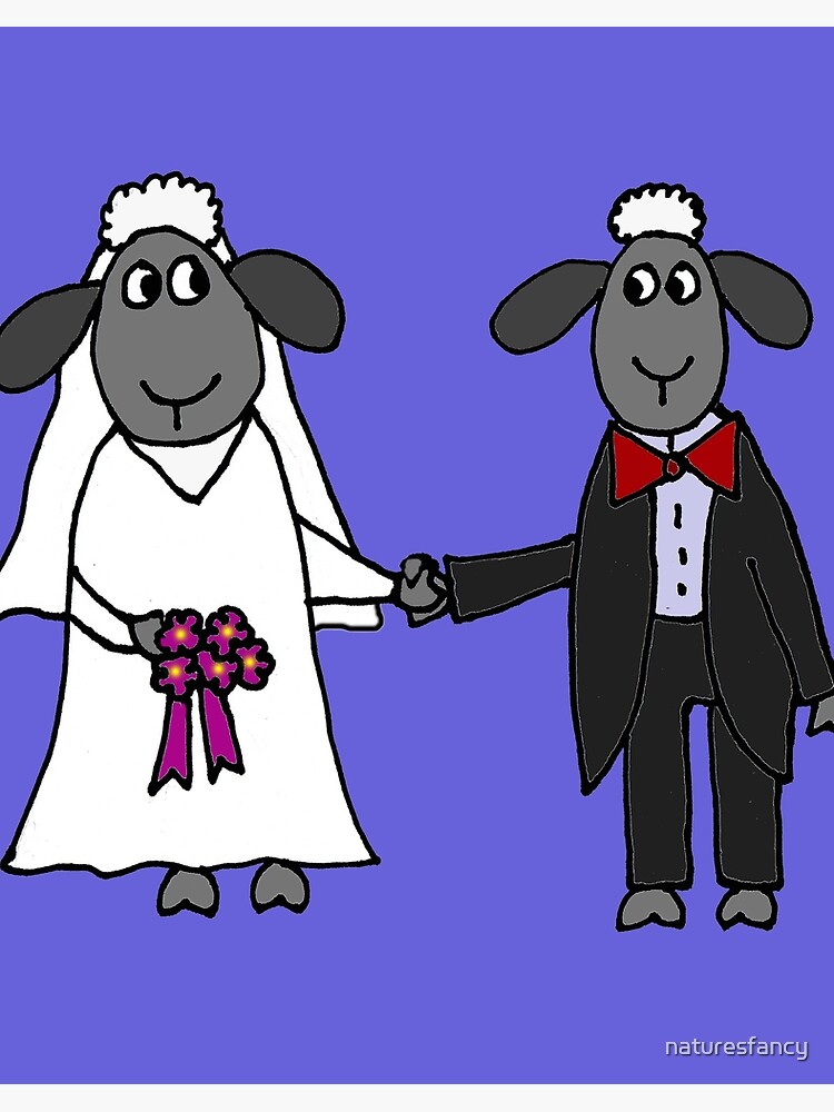 Funny Sheep Bride and Groom Wedding Cartoon Funny Sheep Bride and Groom Wedding Cartoon