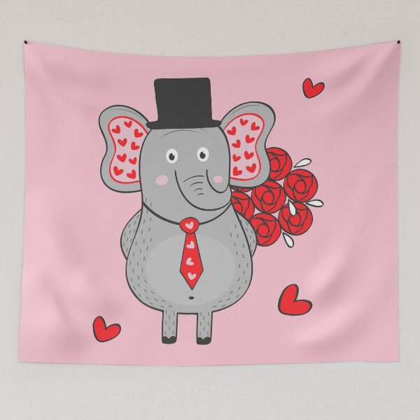 Item preview, ELEPHANT WITH LOVE FLOWERS designed and sold by ReignGFX.