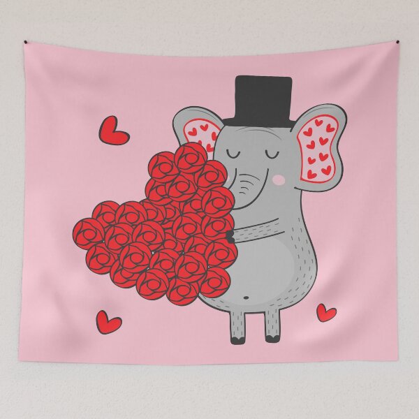 Item preview, ELEPHANT WITH LOVE FLOWERS designed and sold by ReignGFX.