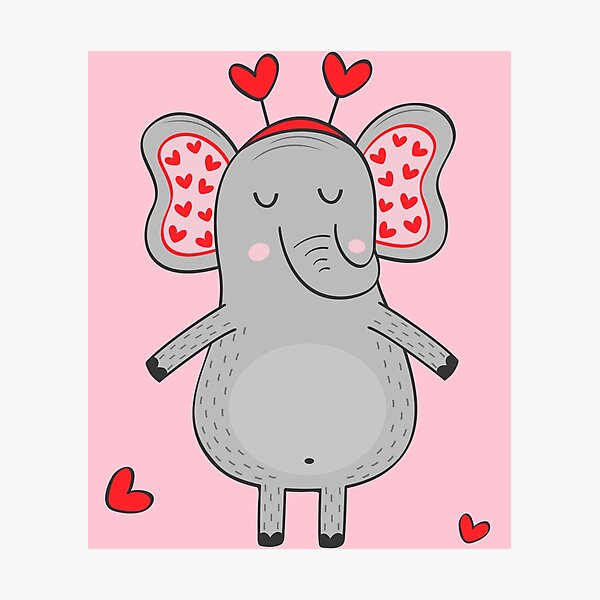 Item preview, ELEPHANT WITH LOVE FLOWERS designed and sold by ReignGFX.