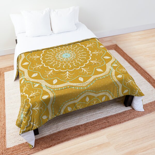 Yellow Mandala Design Comforter