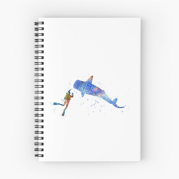 Item preview, Scuba diver, blue whale shark designed and sold by Rosaliartbook.