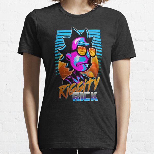 Rick and Morty - Riggity Rick Outrun Style Graphic - Official Fan Art Essential T-Shirt