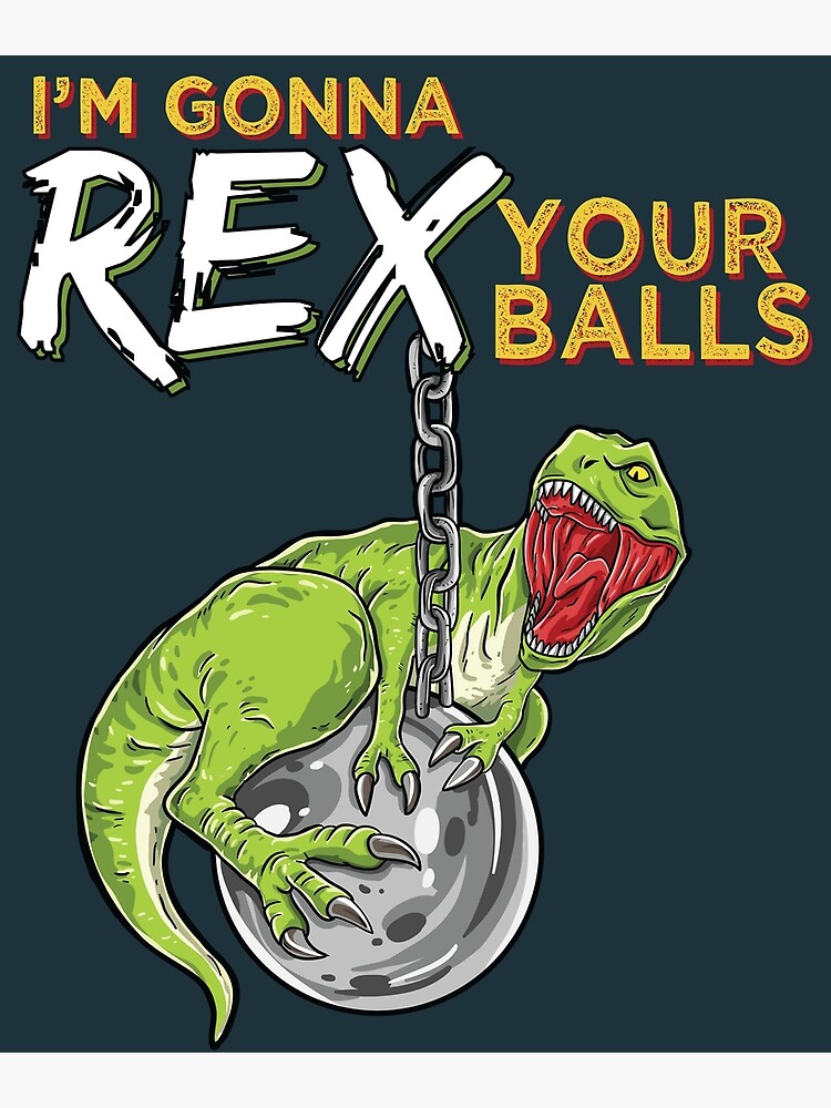 Poster Engraçado humor de desenho animado de T rex dinoss