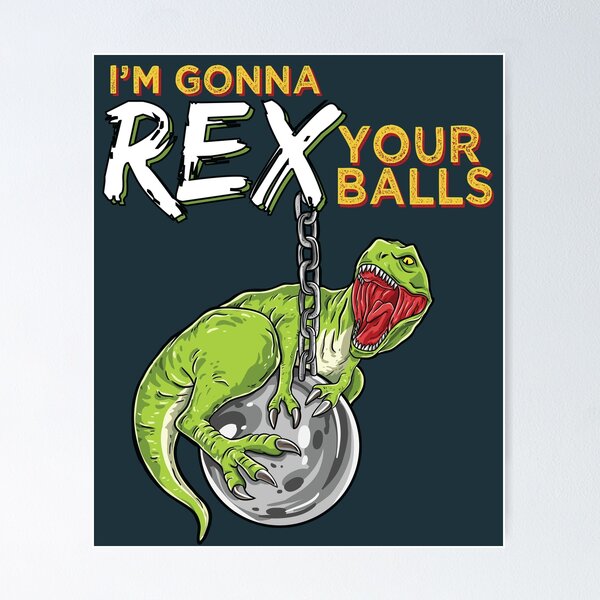 Poster Engraçado humor de desenho animado de T rex dinoss