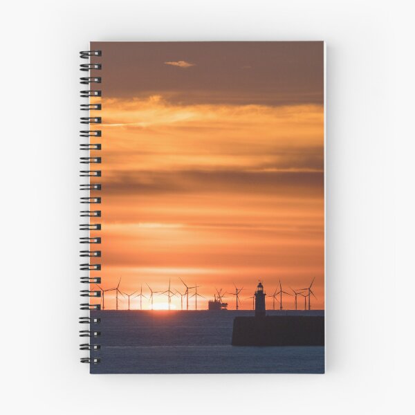 Item preview, Rampion Windfarm and Newhaven Lighthouse at Sunset designed and sold by Sue Robinson.