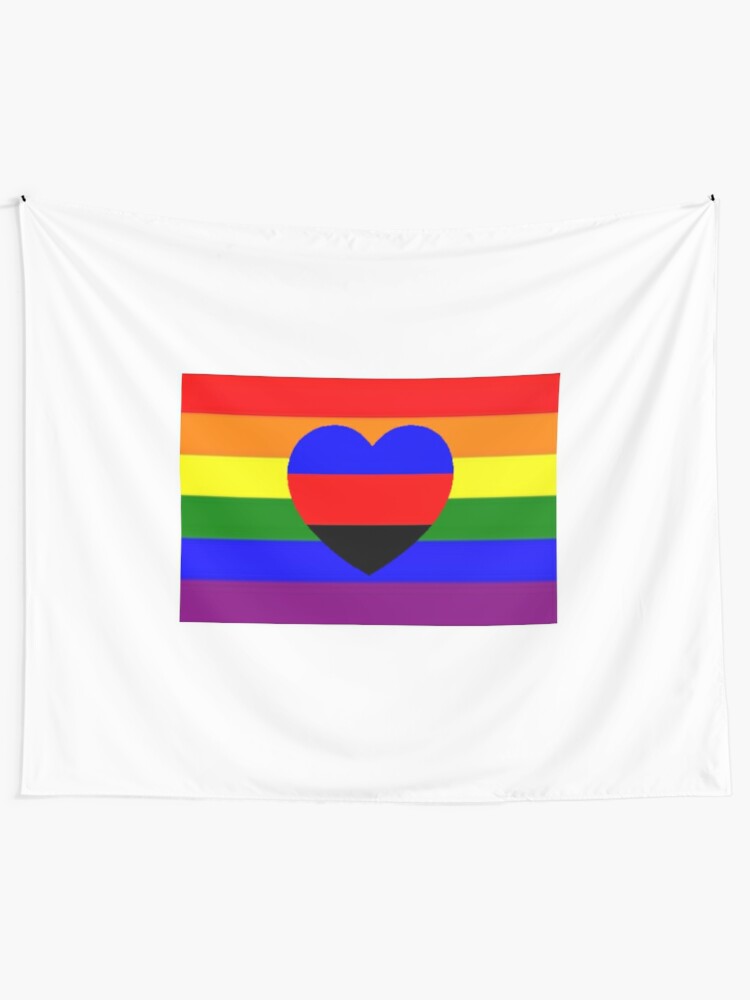 Gay Pride Flag With Polyam Heart Tapestry By Queerwriter Redbubble