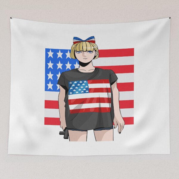 Item preview, 4th Of July All American Girl Cross America Flag designed and sold by Nosek1ng.