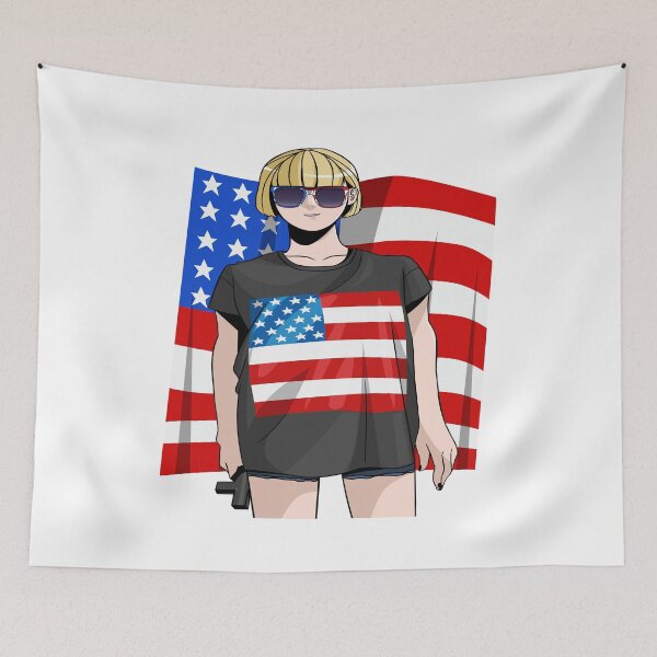 Item preview, 4th Of July All American Girl Cross America Flag designed and sold by Nosek1ng.