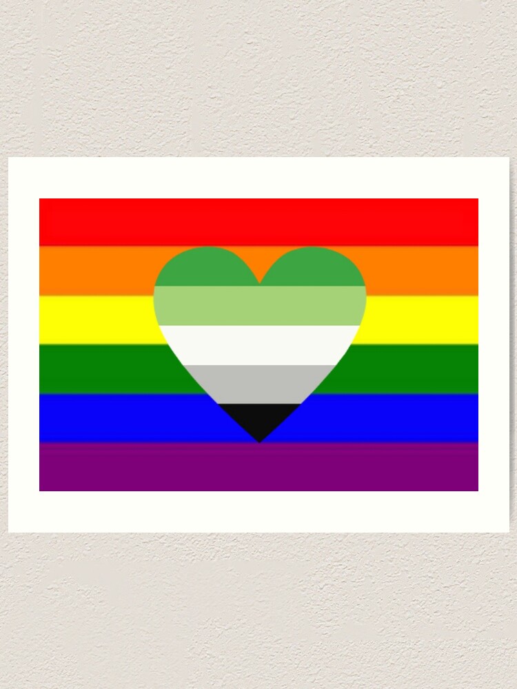 Gay Pride Flag With Agender Heart Art Print By Queerwriter Redbubble