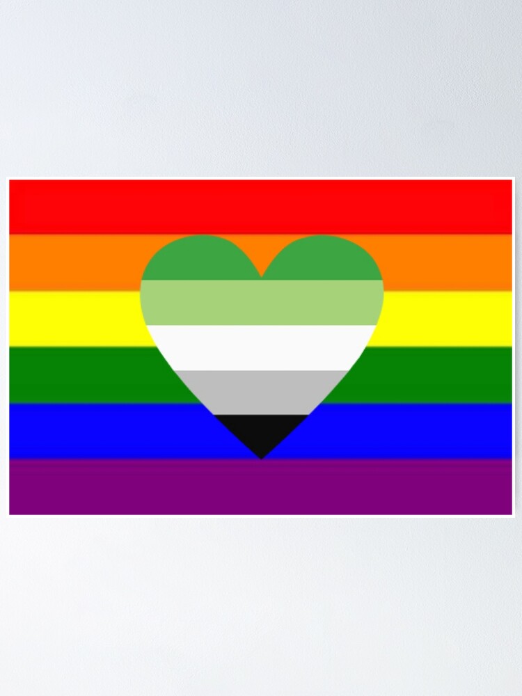 Gay Pride Flag With Agender Heart Poster By Queerwriter Redbubble