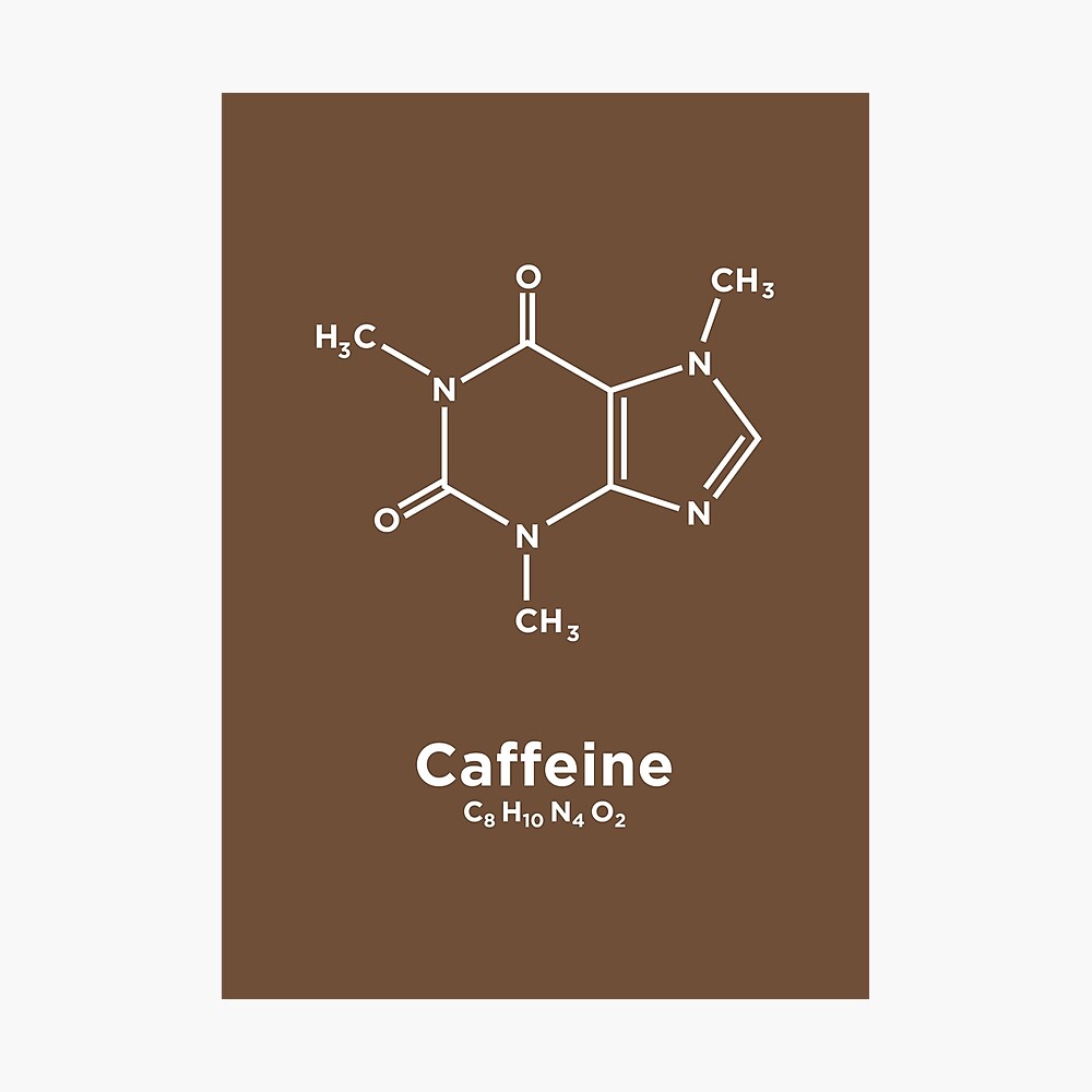 Caffeine Coffee Molecule Science Grid Funny Inch Poster 24x36 inch 