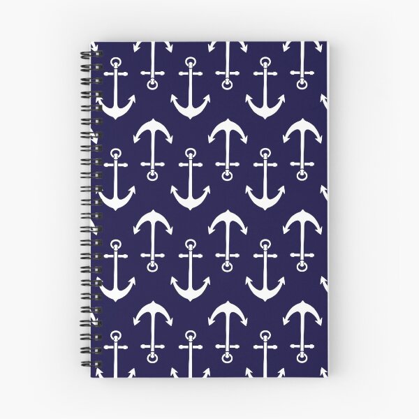 Item preview, White Anchor Pattern on Navy Blue designed and sold by Simplicity17.