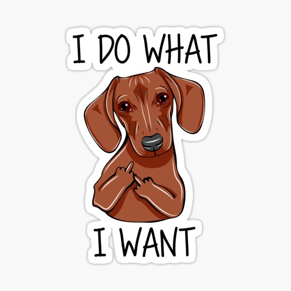 I Do What I Want - Funny Dachshund Dog  Sticker