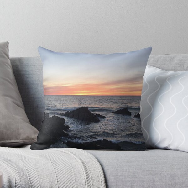 Sunset over Putsborough Throw Pillow