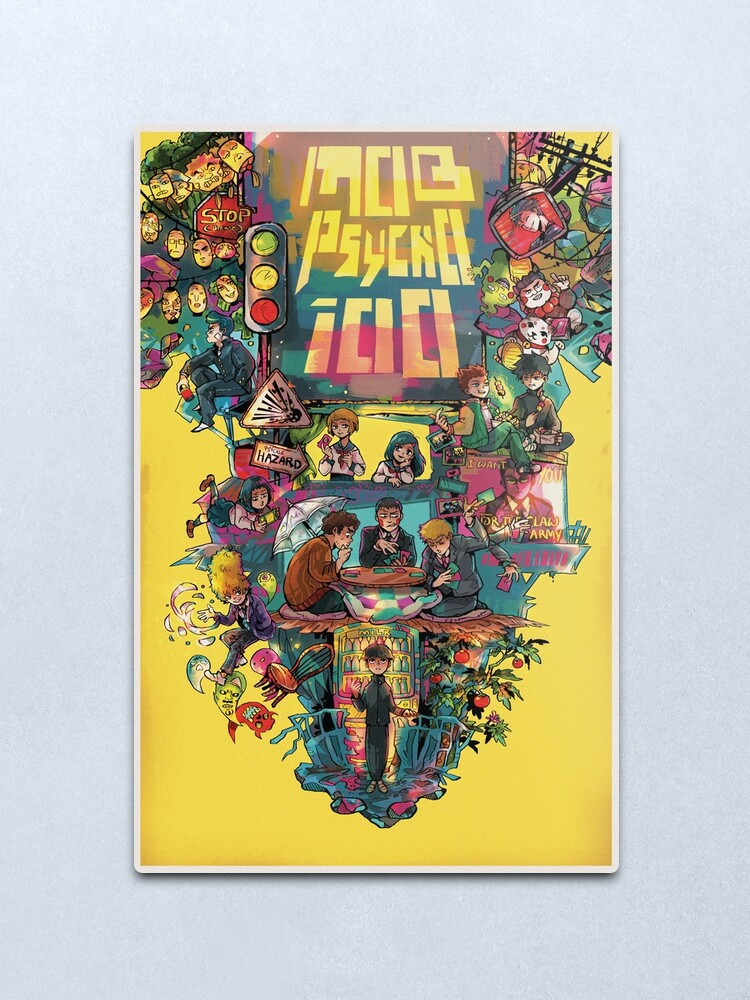 Alternate view of Mob Psycho 100 retro Poster Metal Print