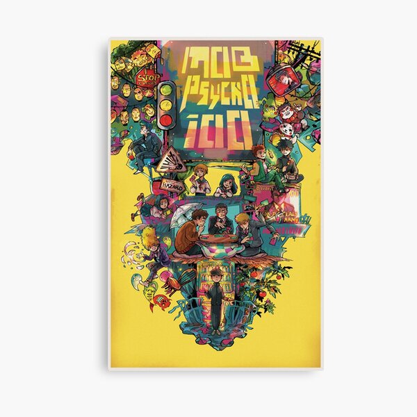 Póster Mob Psycho 100 retro Lienzo