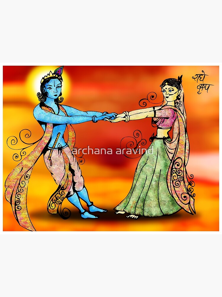 Divine Love - Radha Krishna - Kerala Mural (30