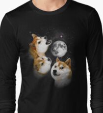 Three Doge Moon Long Sleeve T-Shirt