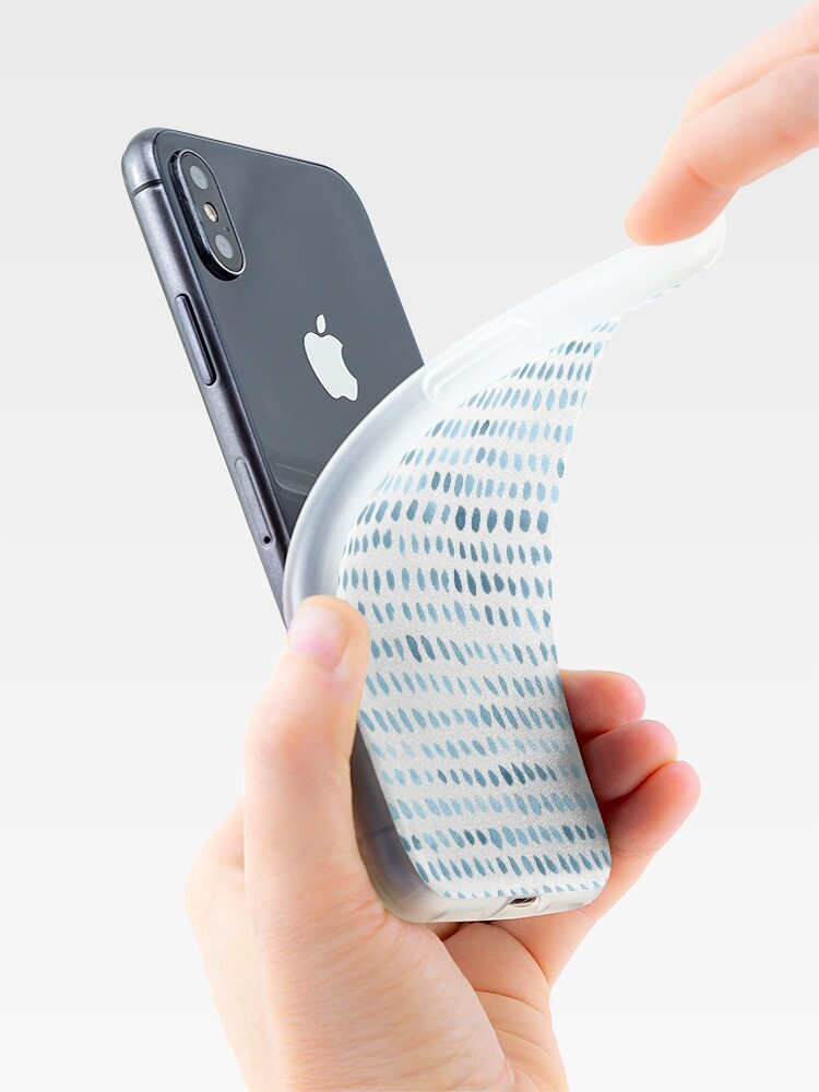 Alternate view of Watercolor Dots - Blue Grey iPhone Case