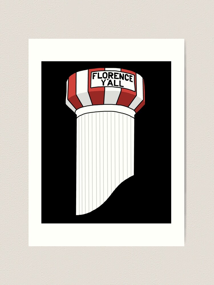 Florence Y'all Water Tower Attack Art Print – PopWater Studio