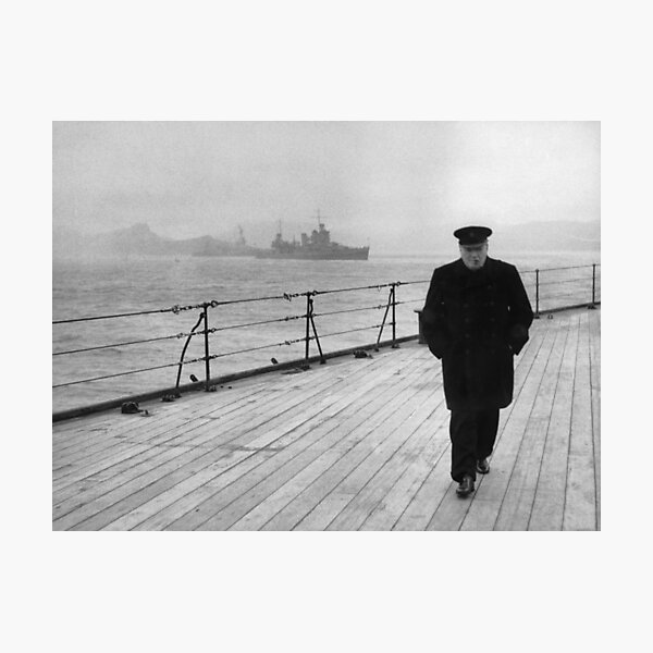 Winston Churchill At Sea Photographic Print