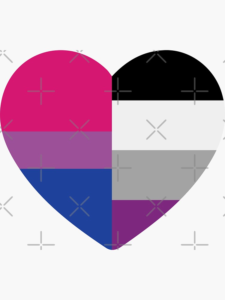 Asexual Biromantic Heart Sticker For Sale By Dlpalmer Redbubble 