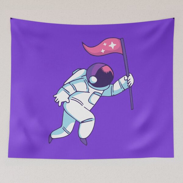 Item preview, Astronaut Carrying Pink Flag designed and sold by Hvll1116.