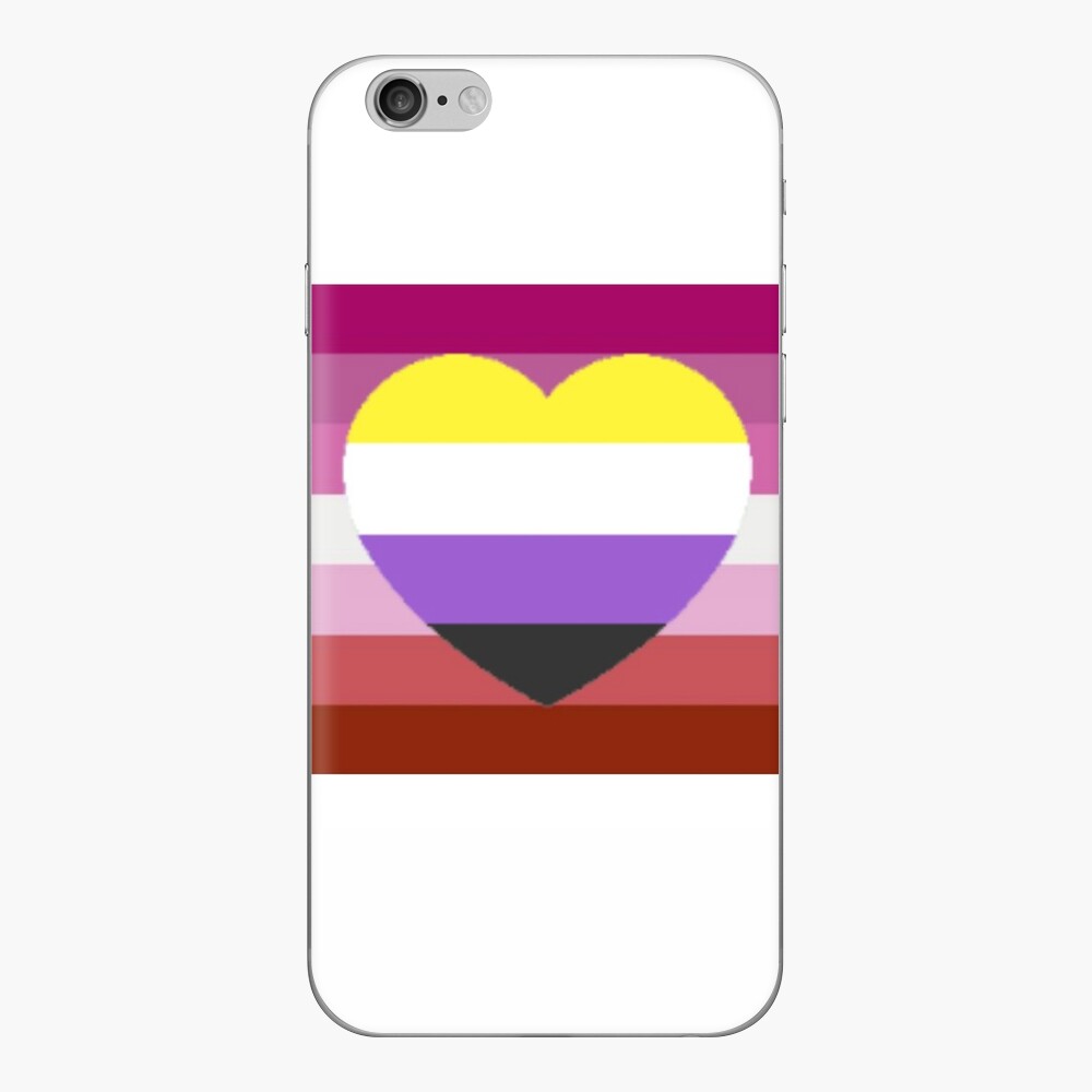 Lesbian Pride Flag with Non-Binary Heart