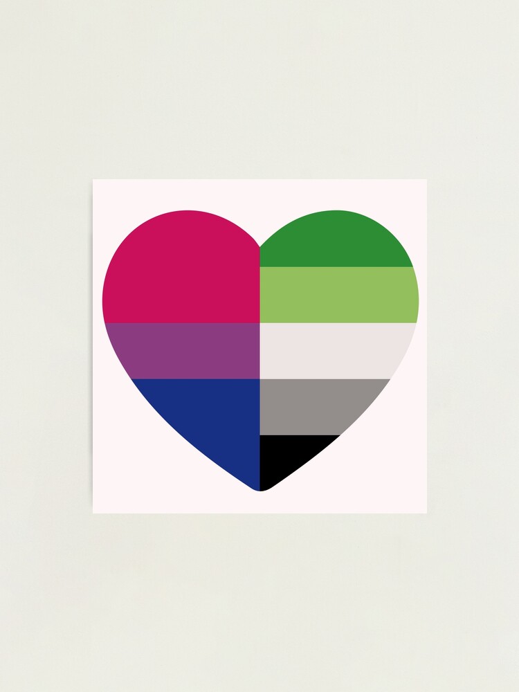Aromantic Bisexual Heart | Photographic Print
