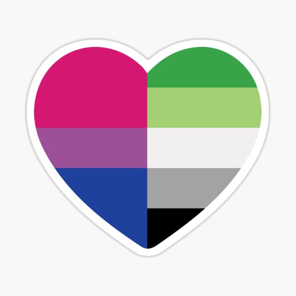 Aromantic Bisexual Heart Sticker For Sale By Dlpalmer Redbubble