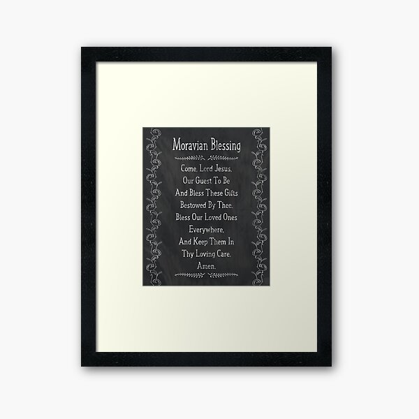 Vista previa del artículo con la obra «Bendición de Moravia - Oración del Salem Antiguo Ven Señor Jesús, nuestro invitado a ser», diseñado y vendido por picadillyprints.